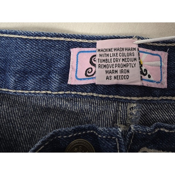 S.L.A. Jean Capris Ladies‎ 7/8 Blue Medium Denim Button Fly Funky Cotton Comfort - Picture 8 of 8